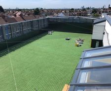 Rooftop sports pitch and netting for Al Noor School Ilford