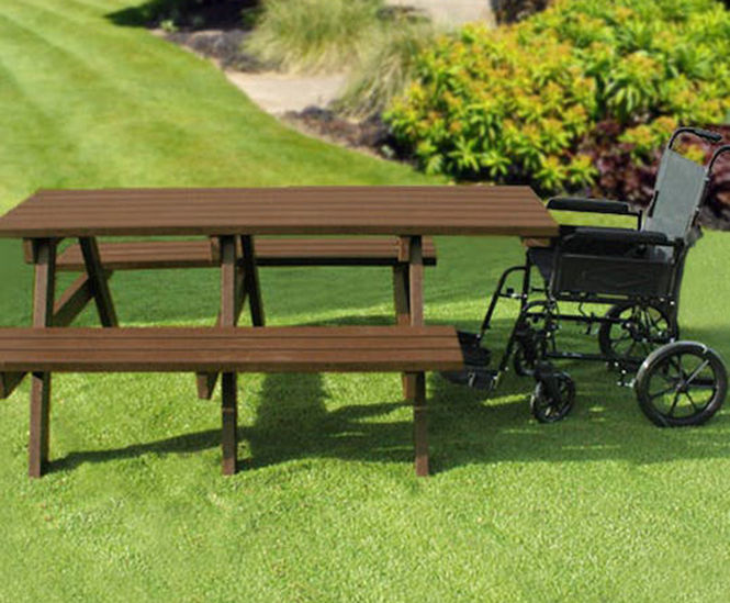 100% Recycled Plastic Wheelchair Access Table - Extended Top