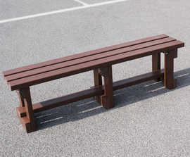 100% Recycled Plastic Backless Bench