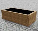 Type 3 heavy-duty hardwood rectangular planter
