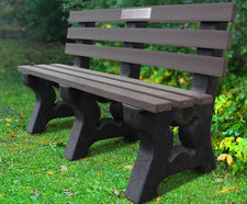 100% Recycled Plastic Memorial Bench 