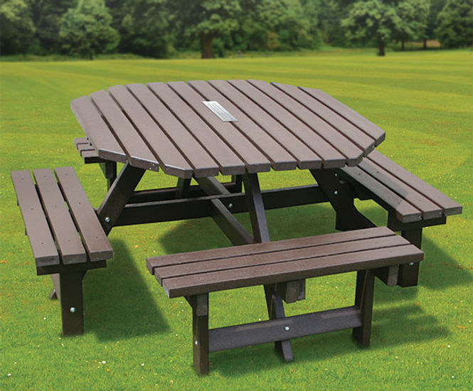 100% Recycled Plastic Memorial Octagonal Picnic Table