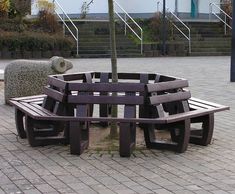 Arran 100% recycled plastic hexagonal tree seat