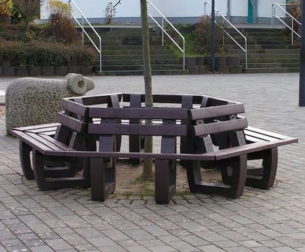 Arran 100% recycled plastic hexagonal tree seat