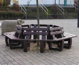 100% Recycled Plastic Arran Round Bench
