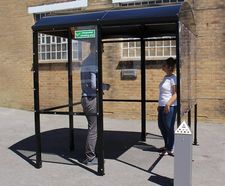 Domed 4 Sided Smoking Shelter - Aluminium Roof