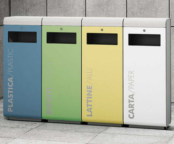 Ecoside - steel wall- or surface-mounted indoor recycling bin