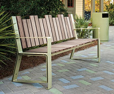 Lakeside Steel and Timber Bench