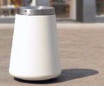 Gavitello - 85-litre concrete outdoor litter bin with stainless steel lid
