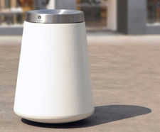 Gavitello - 85-litre concrete outdoor litter bin with stainless steel lid