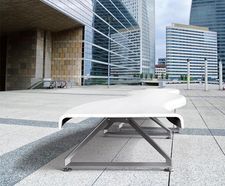 Air-Port - modular curved and linear freestanding bench system
