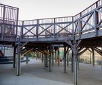Raised timber walkway for designer outlet - Cannock