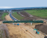 Warren truss bridge for non-motorised traffic over link road - on this page