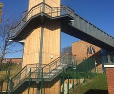 Steel Vierendeel truss bridge and stairs - Dixons Trinity Academy