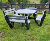 Easy-Fit recycled plastic octagonal picnic table and bench set - on this page