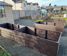 Raised bed planter kits in recycled plastic
