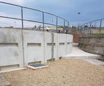 Trickling filter bed remediation work