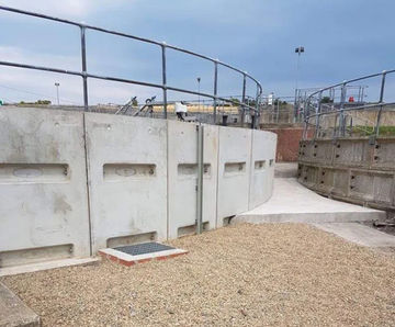 Trickling filter bed remediation work