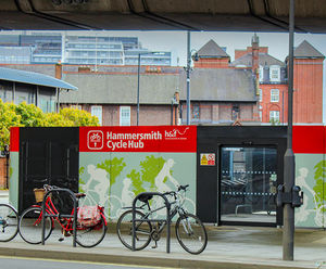 New cycle parking hub with Sold Secure Streetpods - Hammersmith