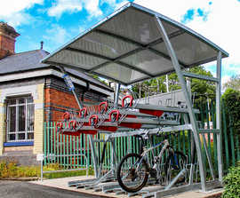 Space-saving, secure cycle parking - Poynton Railway Station