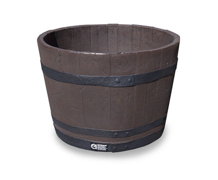 Barrel wood-look planter