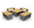 Hollo Seating Blocks & Tables - recycled steel and timber seats 6