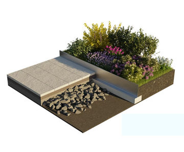 Apex - low maintenance 225mm aluminium planter edge