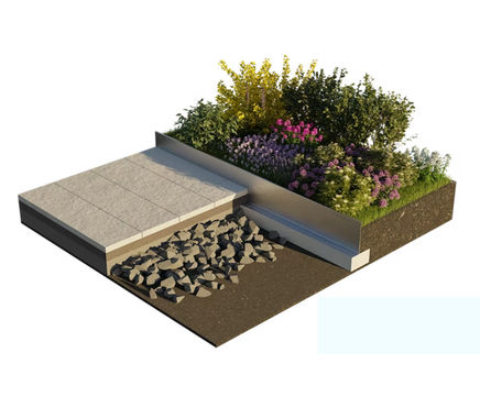 Apex - low maintenance 225mm aluminium planter edge