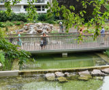 Serpentine footbridge and observation platform for park in France - on this page