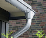 Zinc roof drainage system with gutters and downpipes