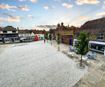 Paving mortars for low carbon construction of market square
