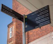 Venice Fingerpost Sign - metal wayfinding signpost