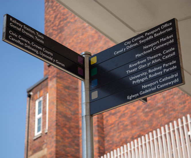 Venice Fingerpost Sign - metal wayfinding signpost