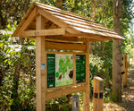 Bangor 71011 timber noticeboard with roofed shelter