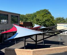 Pewsham tensile canopy shelters - Holyrood Academy, Chard