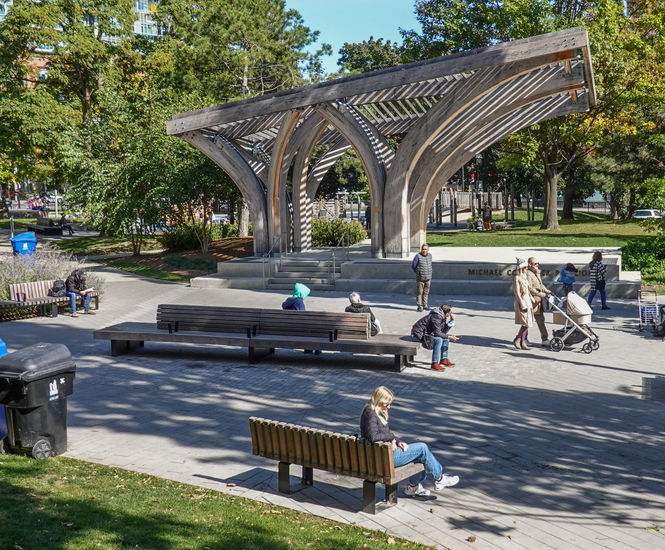 Modern seating from Streetlife helps revitalise park in Toronto