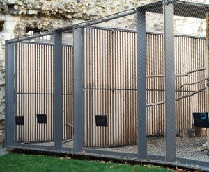 Wire mesh raven enclosure and balustrade infill - Tower of London