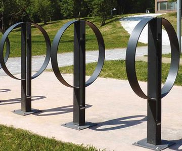 Cafe - contemporary steel or stainless steel cycle stand for 2 bikes