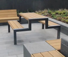 Thetford - recycled steel and timber picnic table and bench