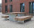Fordham - recycled steel and reclaimed hardwood picnic table and bench 2
