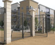 Modena 3m high railings and gates for Islington estate