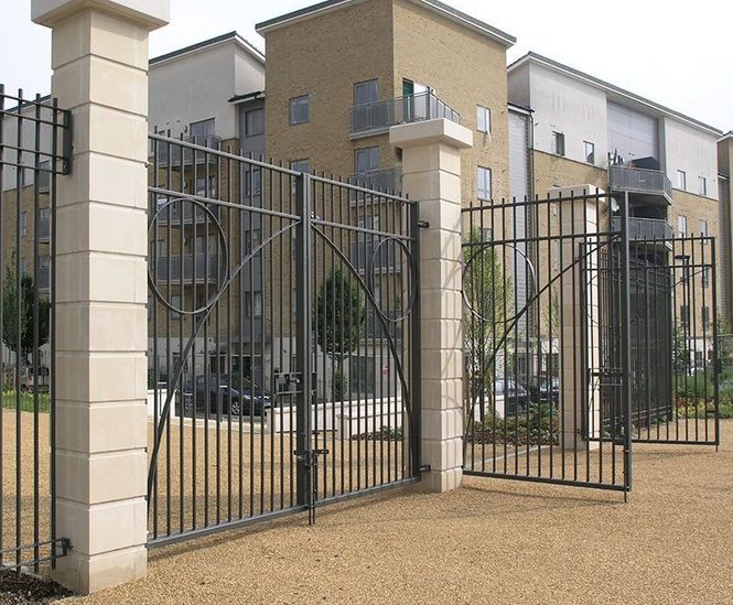 Modena 3m high railings and gates for Islington estate | Lang+Fulton
