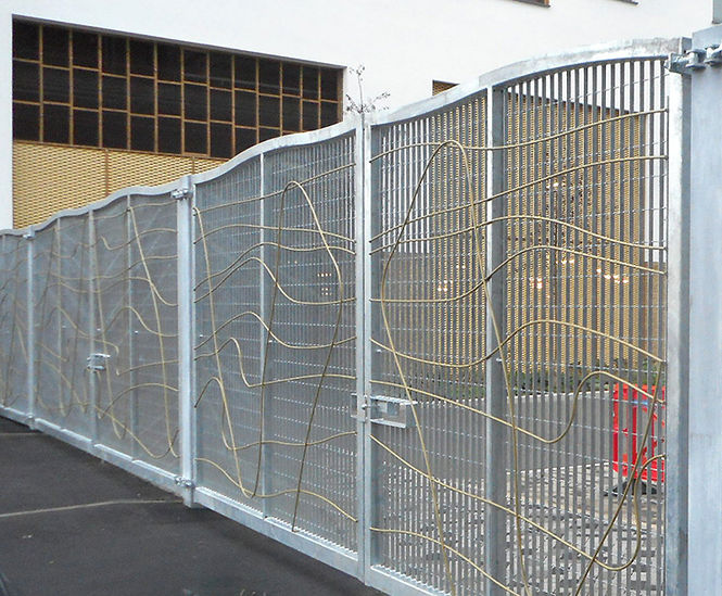 Bespoke gates secure parking area at mixed-use development