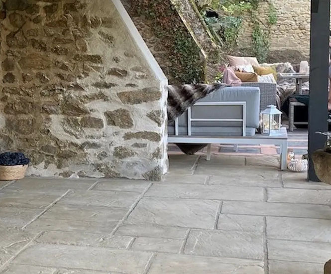 Natural stone paving for renovation of Chateau de la Motte Husson