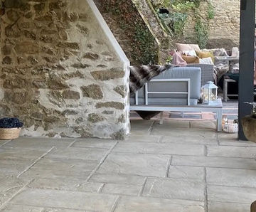 Natural stone paving for renovation of Chateau de la Motte Husson