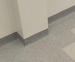 Floormitres, cove formers and capping strips for hospital floors