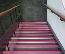 Stair nosings in corporate colour for College refurb