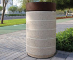 Rubino - 70-litre granite and steel outdoor litter bin for public spaces