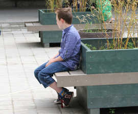 Planter Bench for children, recycled plastic