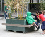 Recycled plastic outdoor bench and planter unit for children - on this page